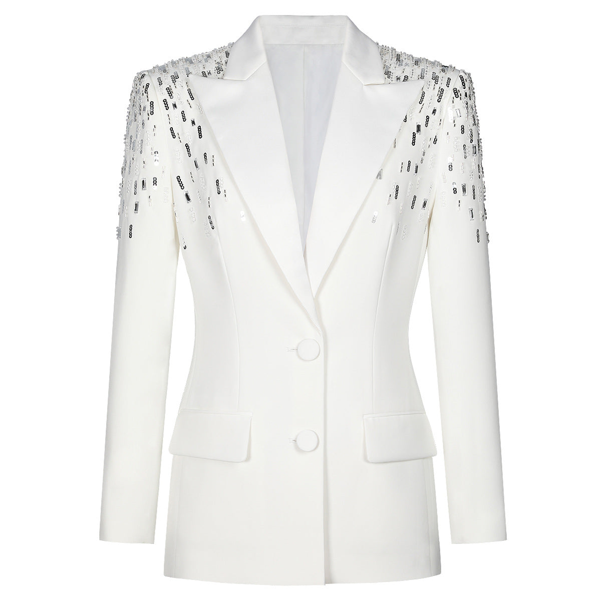 Women's Beads Rhinestones Waist Slimming Quality Business Blazers