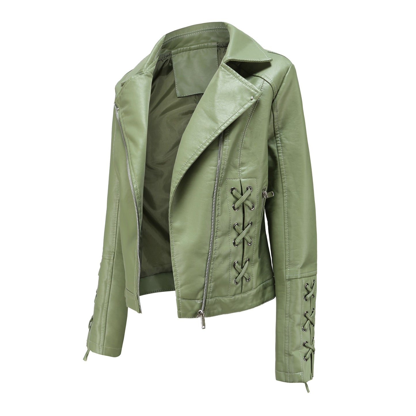 Women's Fashion Woven Leather Popular Casual Jackets