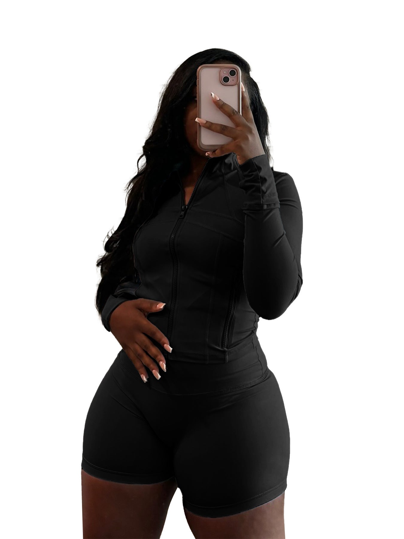 Women's Sexy Tight Long Sleeve Horn Two-piece Clothing