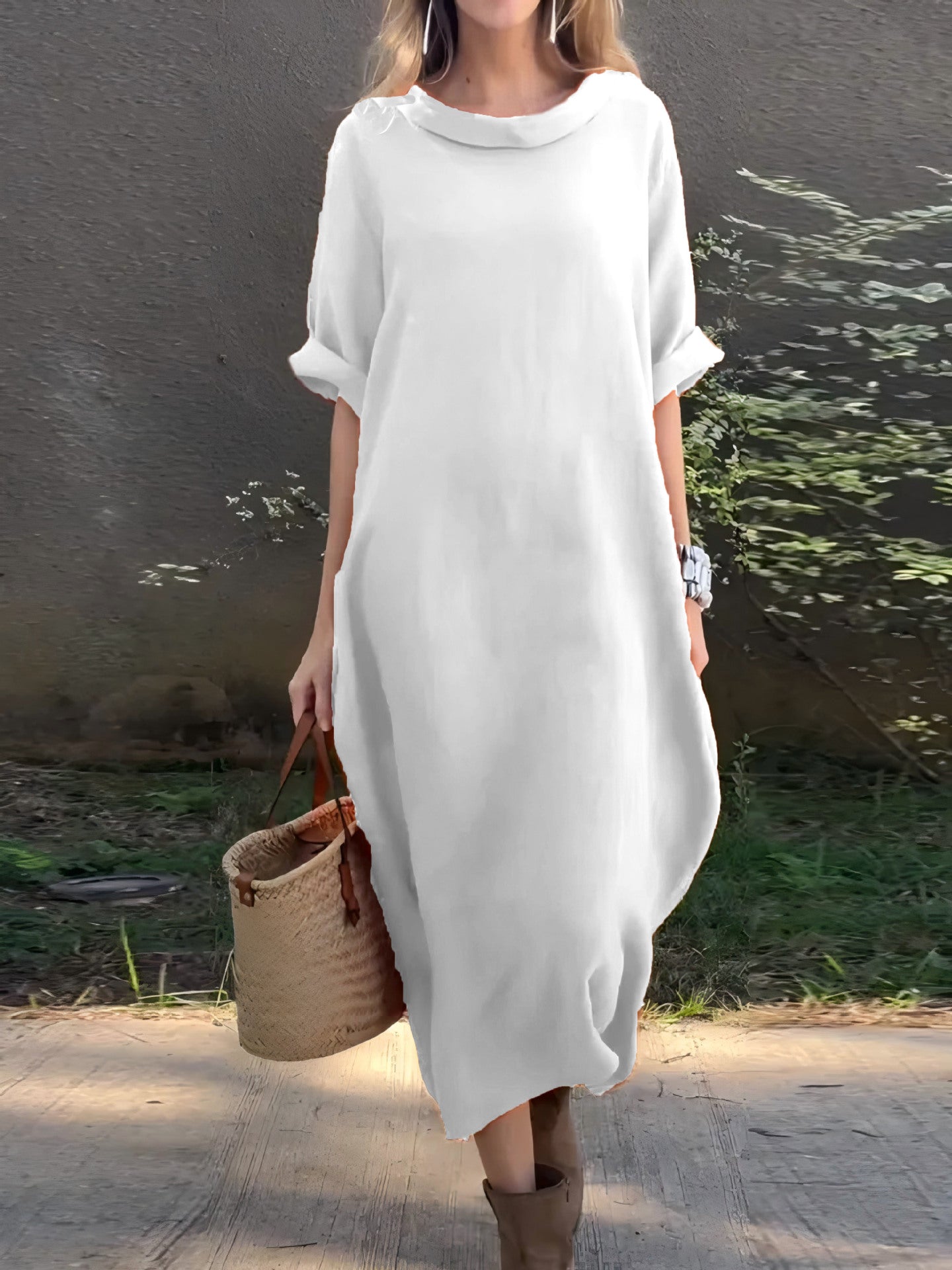 Women's Loose Round Neck Half Sleeve Large Plus Size