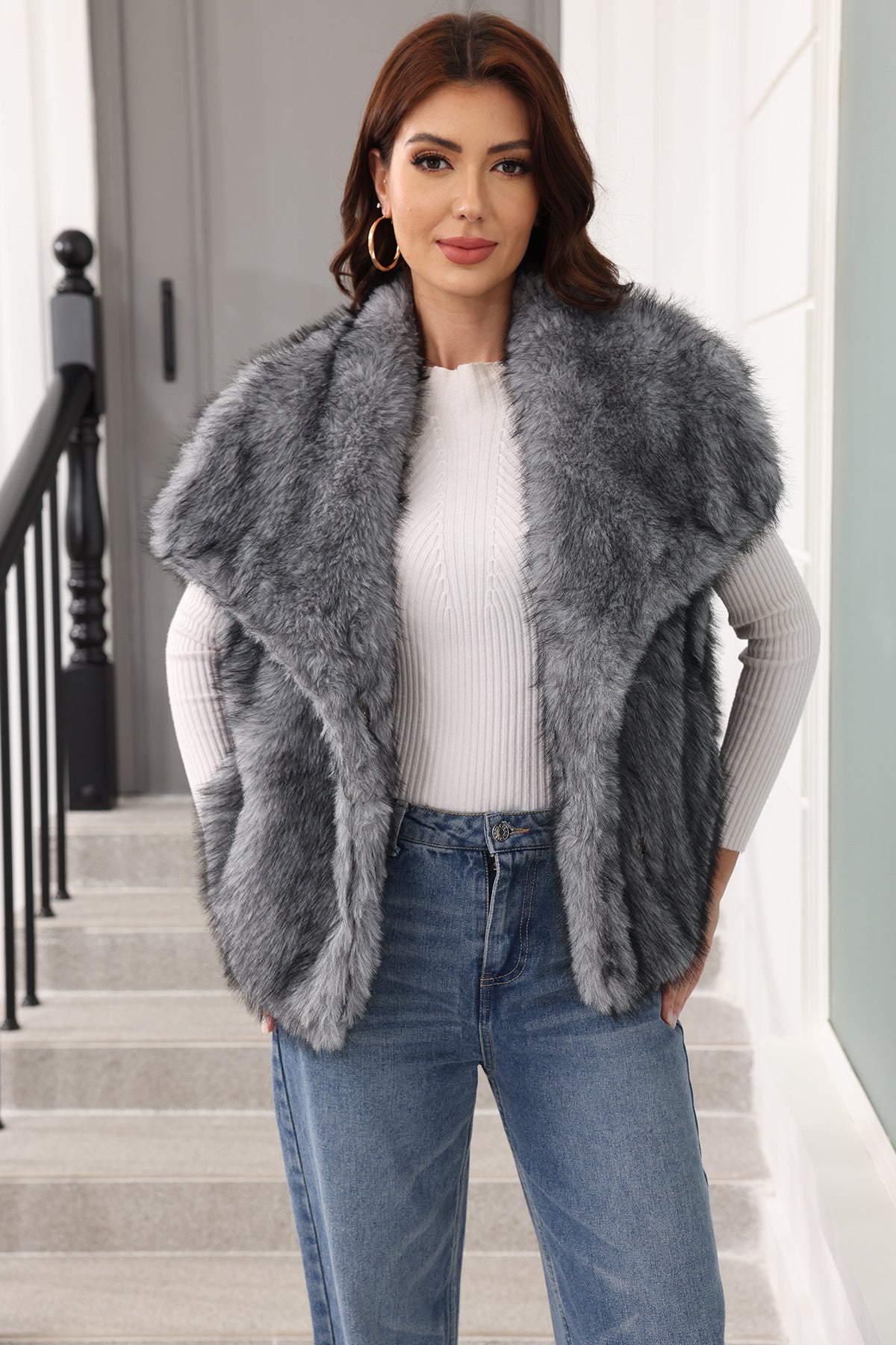 Women's Large Lapel Seven Colors Optional Faux Coats