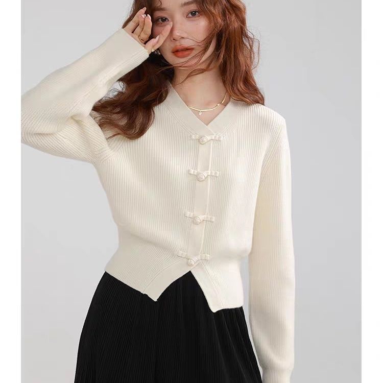 Women's Chinese Style Buckle Knitted Bottoming Shirt Inner Sweaters