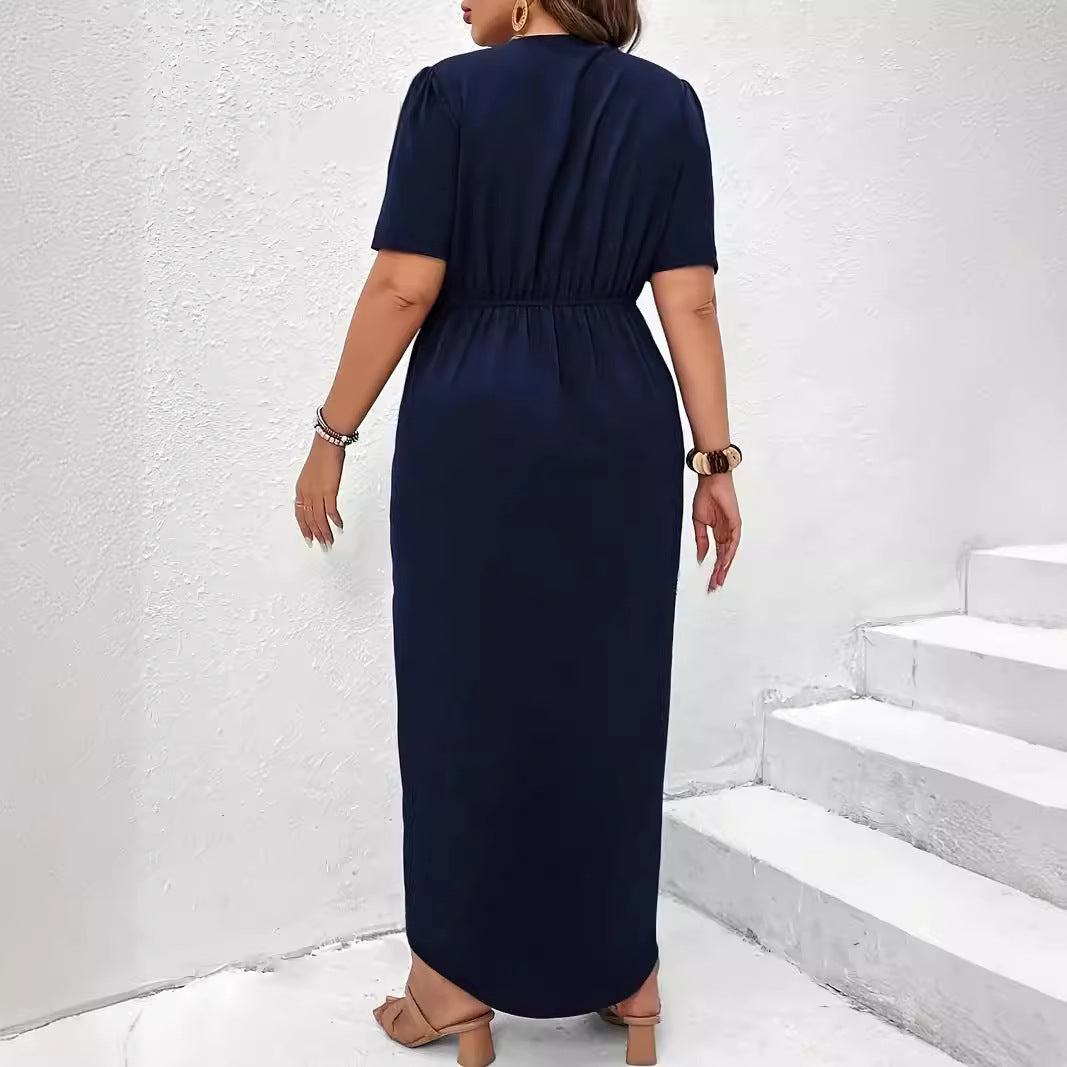 Women's V Sexy Dress Waist Trimming Fashion Dresses