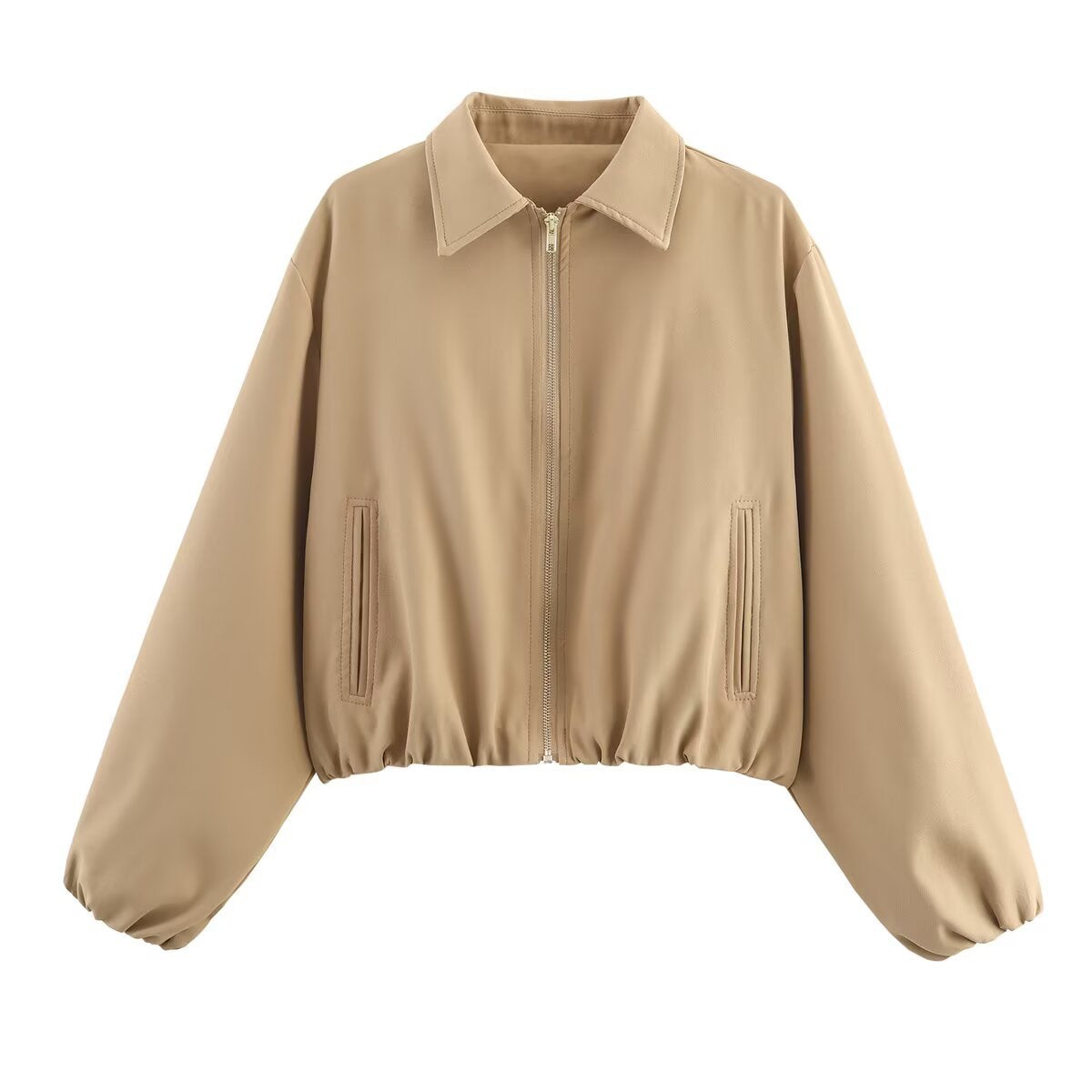 Women's Trendy Street Fashion Zipper Puffy Jackets