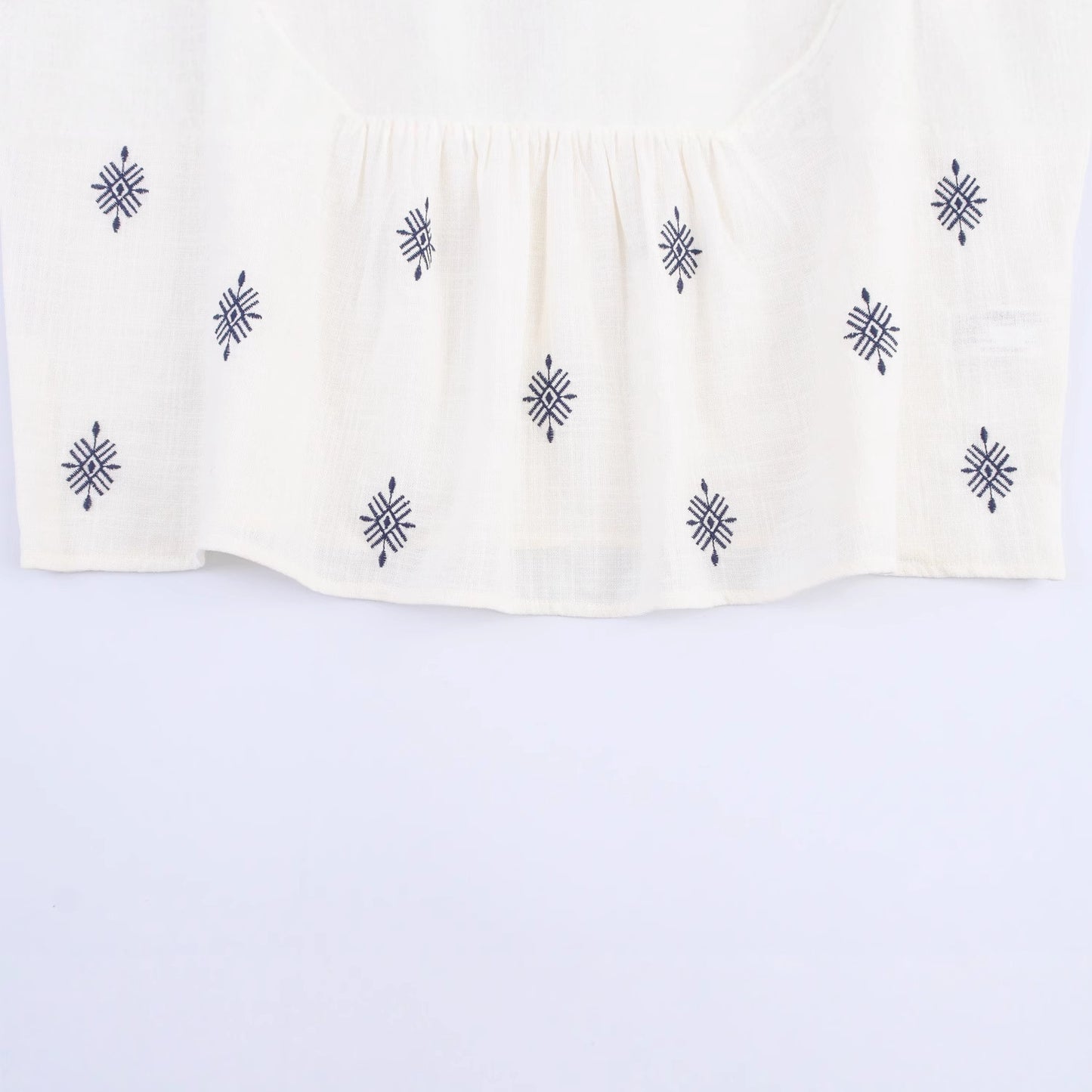 Women's Fashion Casual Retro Style Embroidered Shirt Blouses