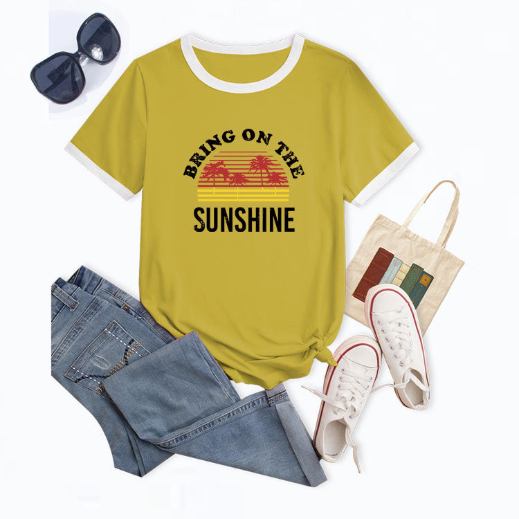 Fun Fashion Casual T-shirt Round Neck Shorts