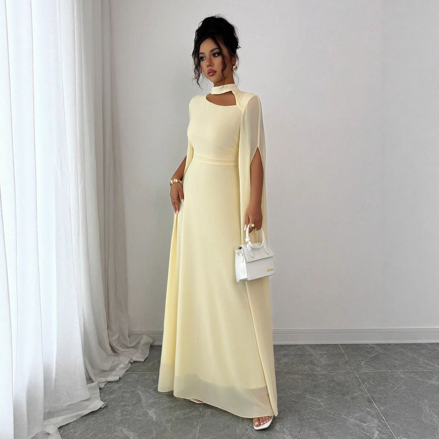 Women's Solid Color Dress Puff Sleeve Luxury Dresses
