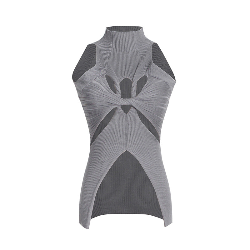 Women's Summer Turtleneck Sleeveless Irregular With Personality Tops