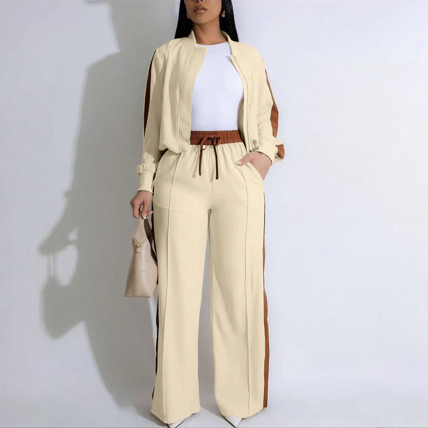 Elegant Attractive Innovative Women's Ribbon Long-sleeved Fashion Casual Suit