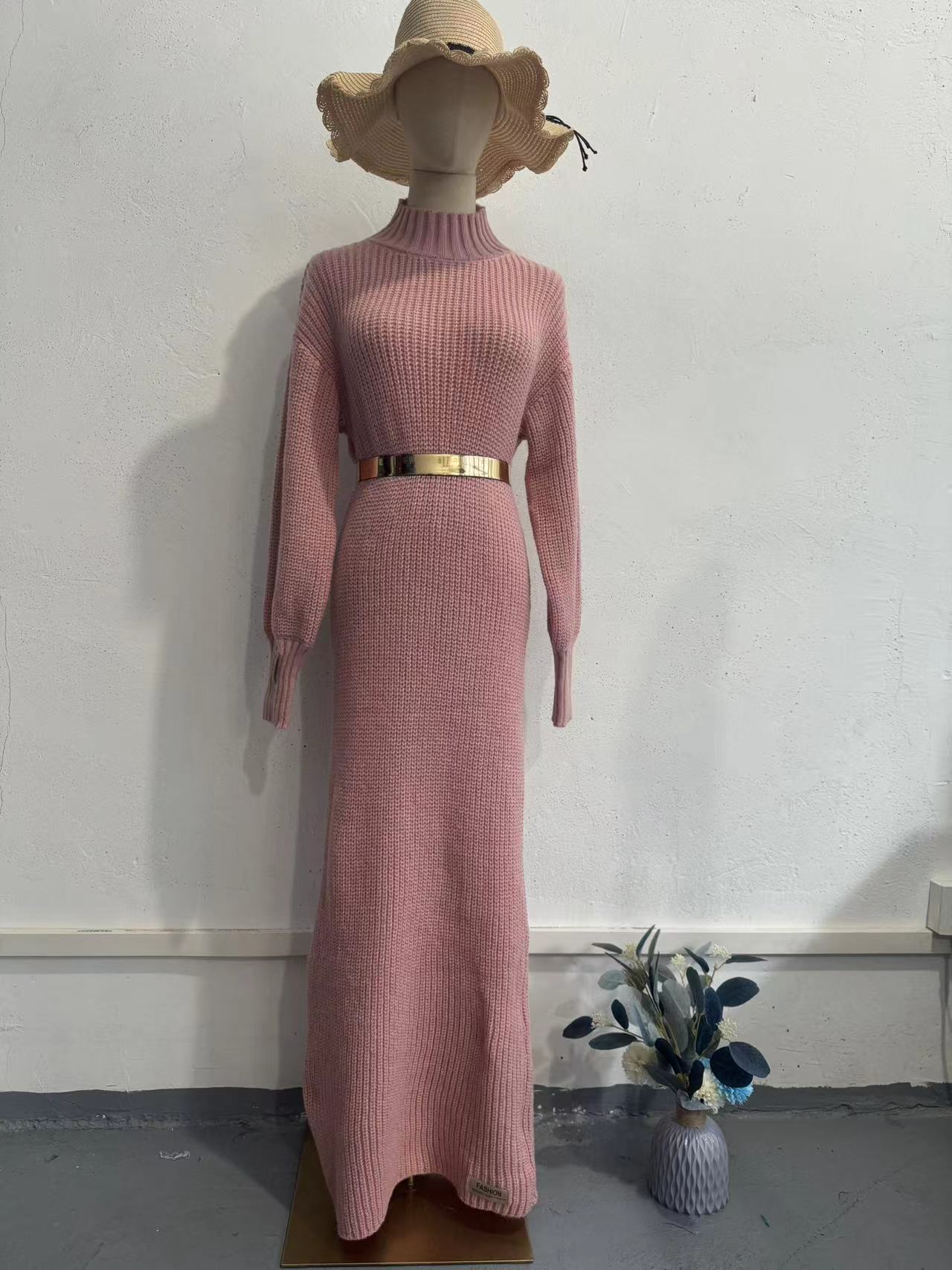 Half Turtleneck Pullover Lazy Fashion Knitted Dresses