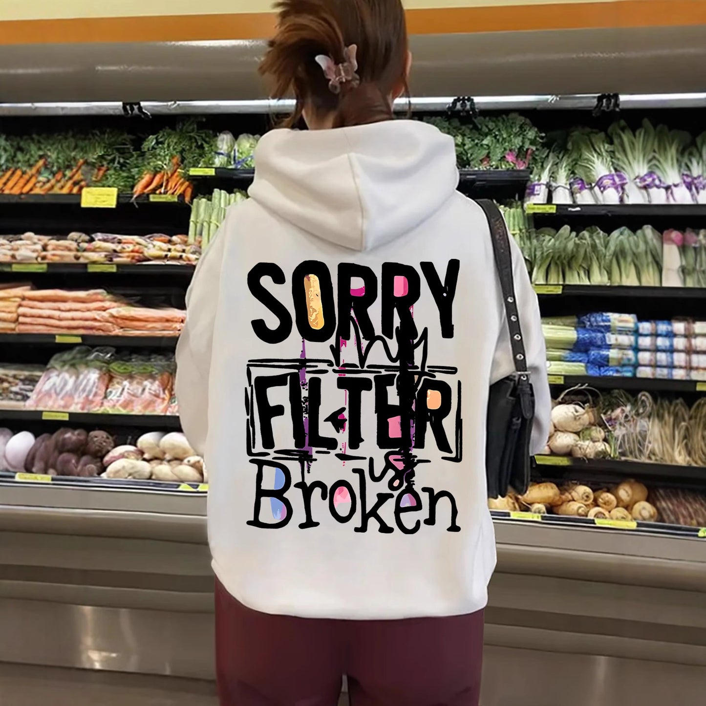 Women's Hoodie Letter Pattern Printed Casual Fleece Thick Tops