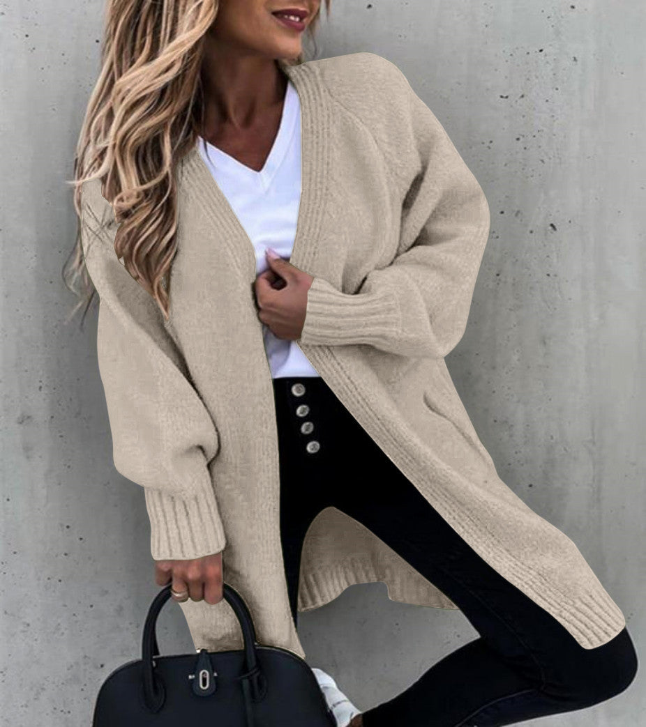 Women's Knitted Idle Style Loose Mid-length Large Cardigans