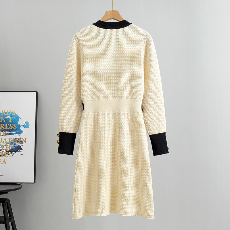 Women's Korean Knitted Loose Slimming Mid-length Classic Style Inner Wear Dress