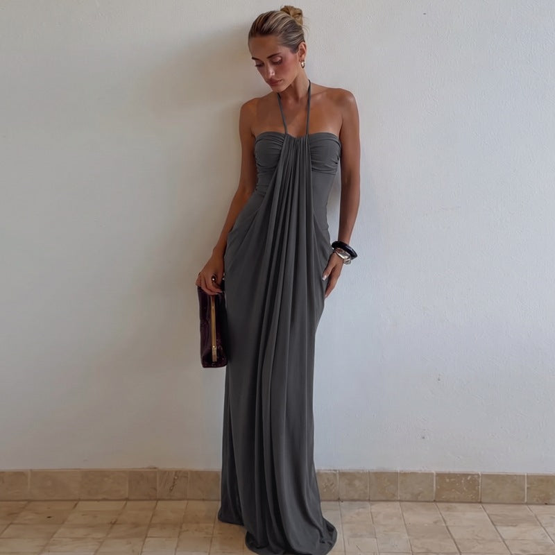 Women's Style Pure Color Tied Sexy Backless Clothing