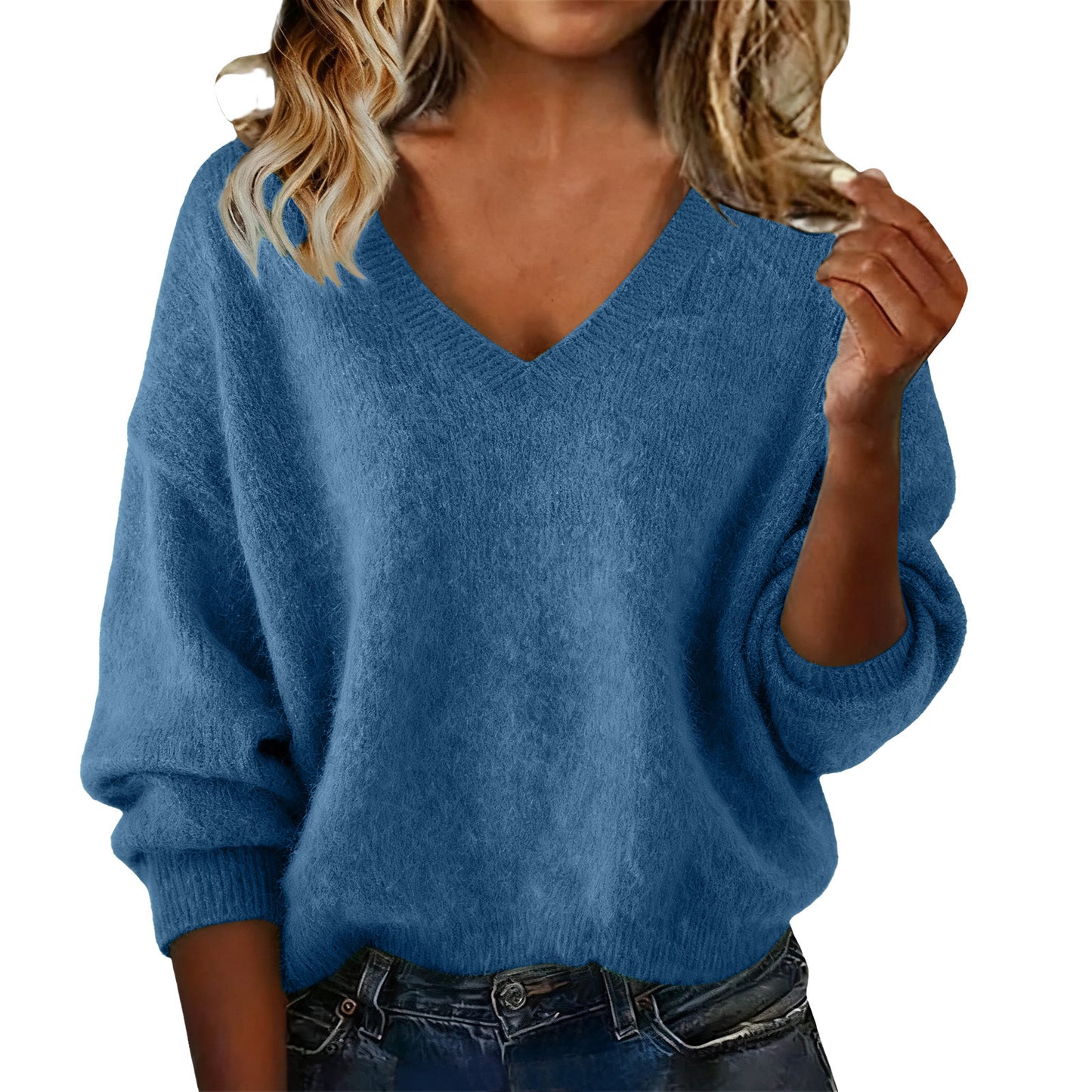 Women's Fashion Soft Loose Solid Color Casual Long Sweater