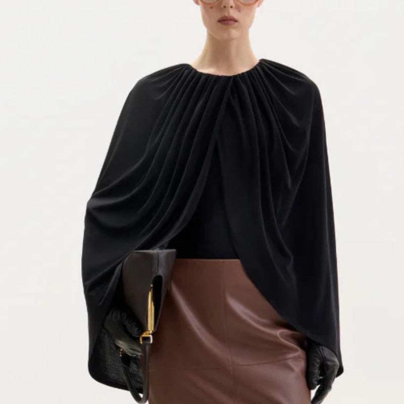 Women's Temperament Pure Color Irregular Autumn High-grade Shawl Slim Jumpsuits