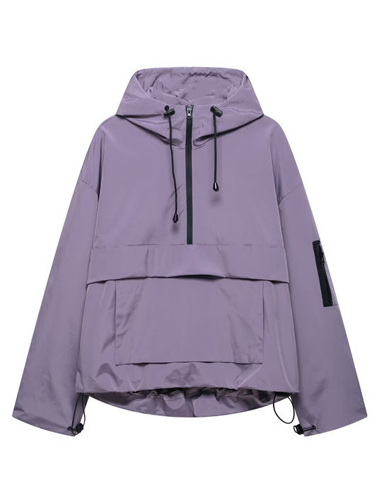 Women's Fashion Solid Color Hooded Long-sleeved Casual Jackets