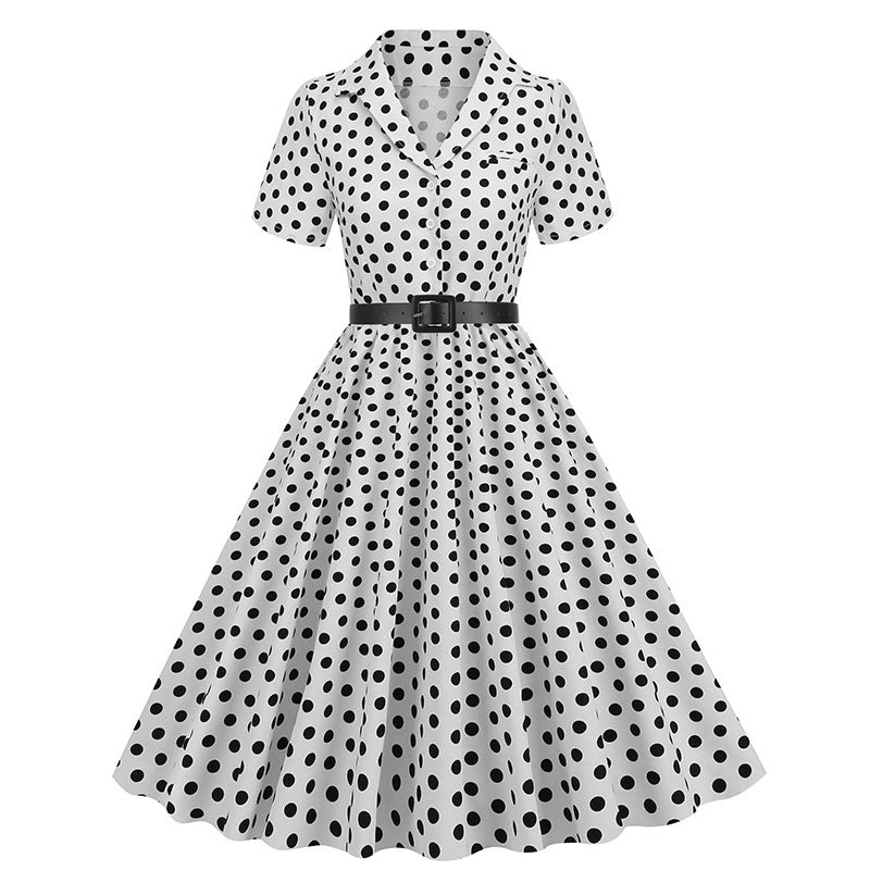 Women's Charming Polka Dot Sleeve Dress Dresses