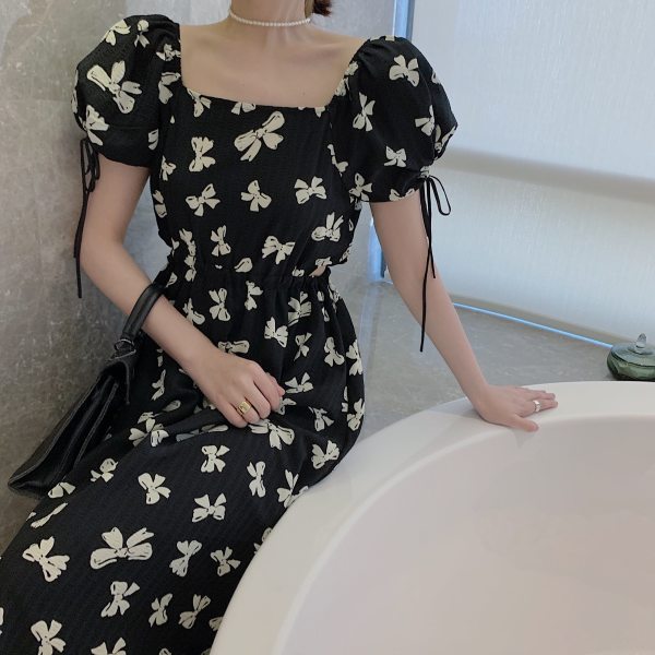 Women's Bow Summer French Style Design Temperament Dress
