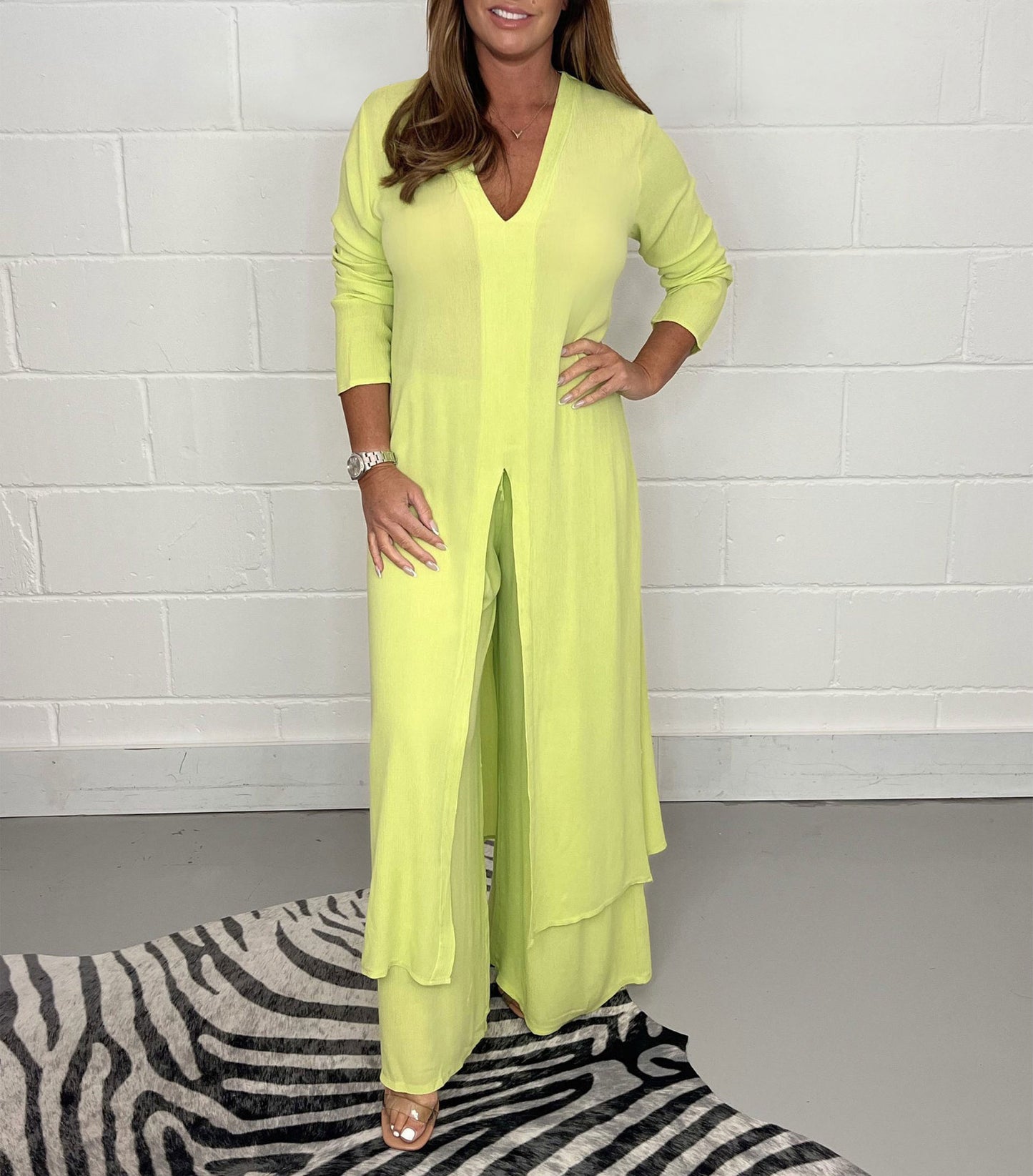 Pretty Popular Women's Split Long Trousers Fashion Casual Suit