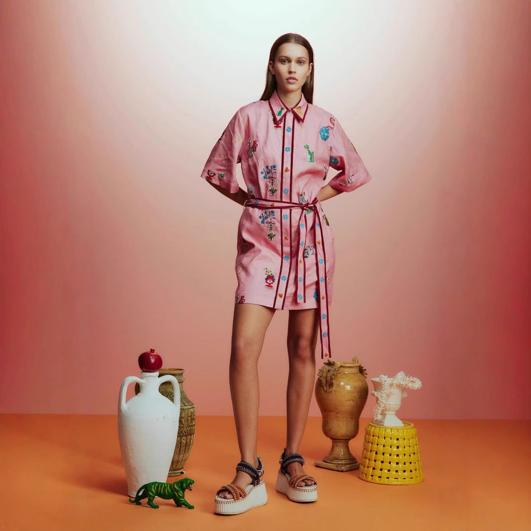 Casual Fashion Linen Shirt Temperament Wild Dress