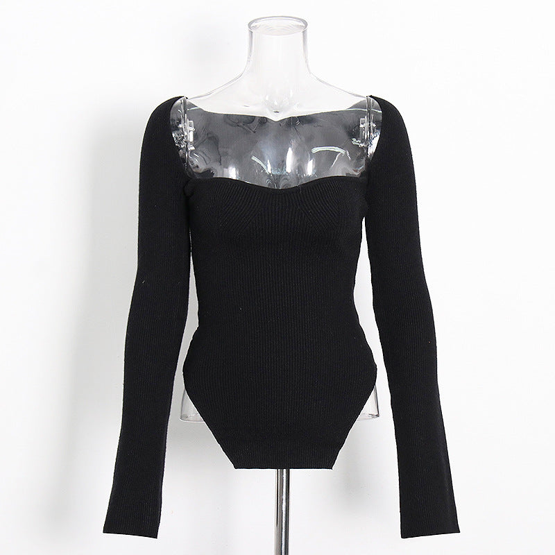 Women's Irregular Base Slim Fit Slimming Long Knitwear