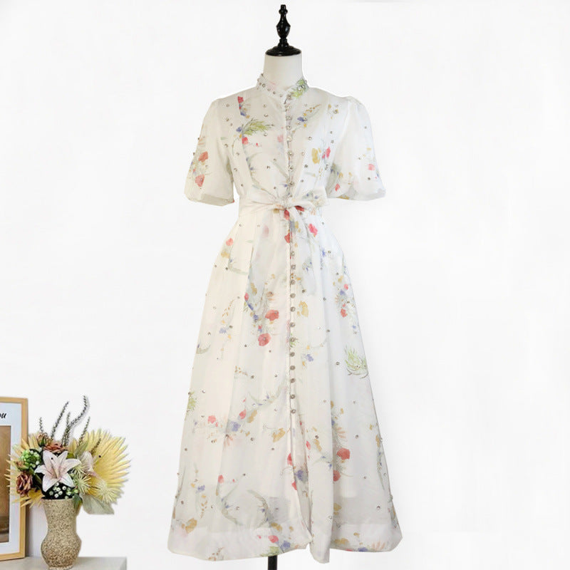 Women's Elegant Lantern Sleeve Single-breasted High Quality Shorts