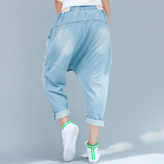 Casual Baggy Big Crotch Loose Personality Jeans
