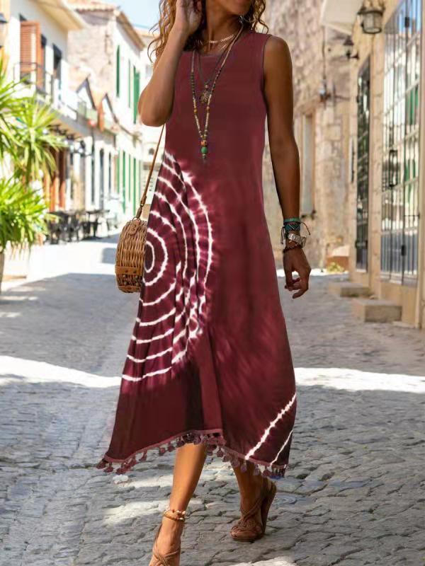 Women's Summer Printed Slim Fit Long Sleeveless Dresses