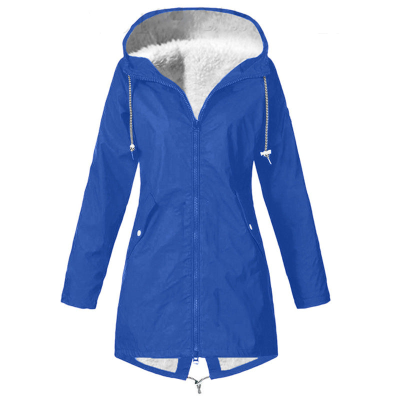 Women's Large Clothes Waterproof Windproof Fleece Padded Outdoor Coats