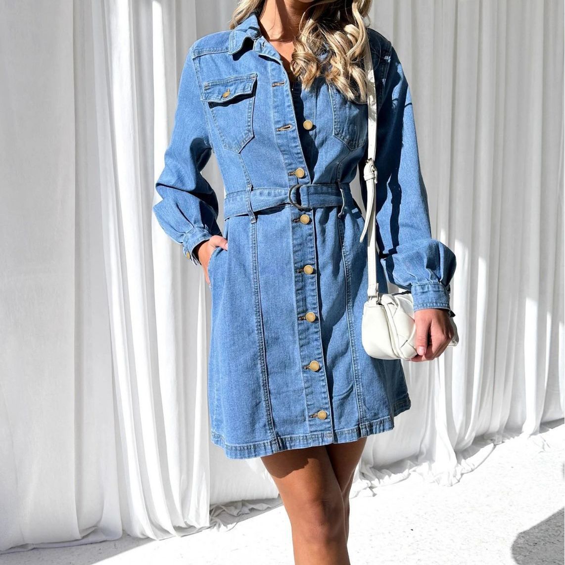 Women's Casual Button Slimming Long Sleeve Denim Jackets