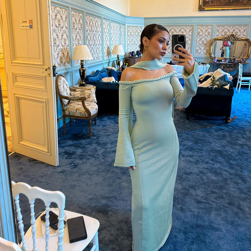 Women's Sexy Backless Long Sleeves Dress For Dresses