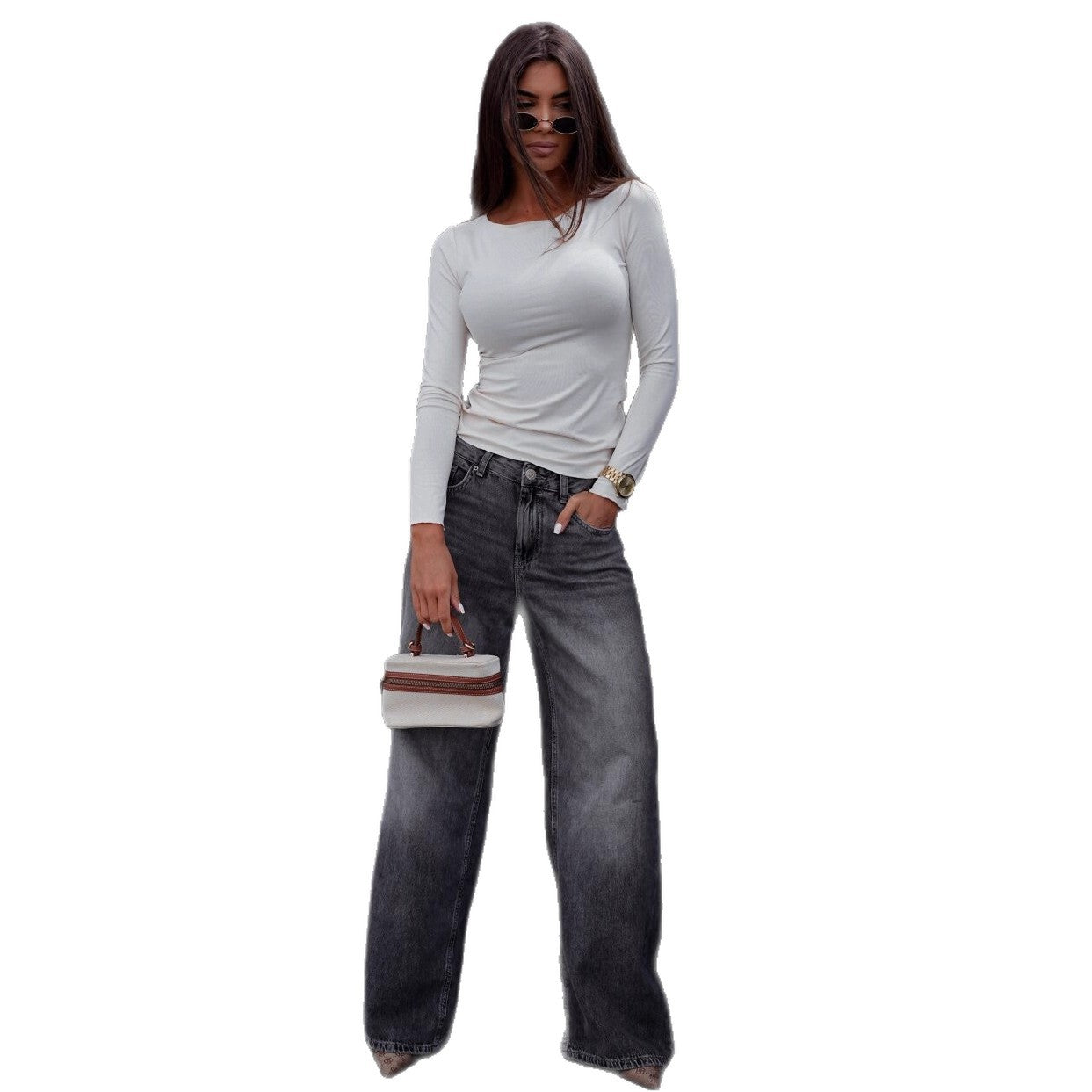 Women's Round Neck Fitted Casual Comfortable Basic Style Women's Sweater