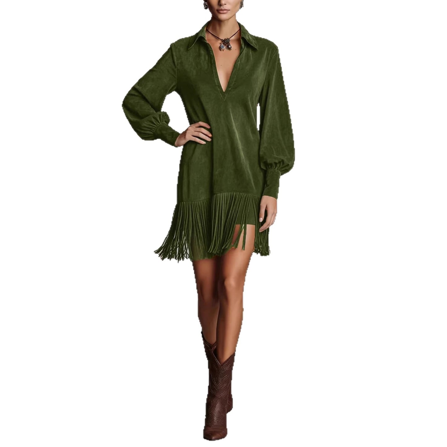 Western Style Elegant Trench Long-sleeved Black Beautiful Dress