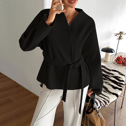 Women's Casual Vacation Strap Long Sleeve Coats