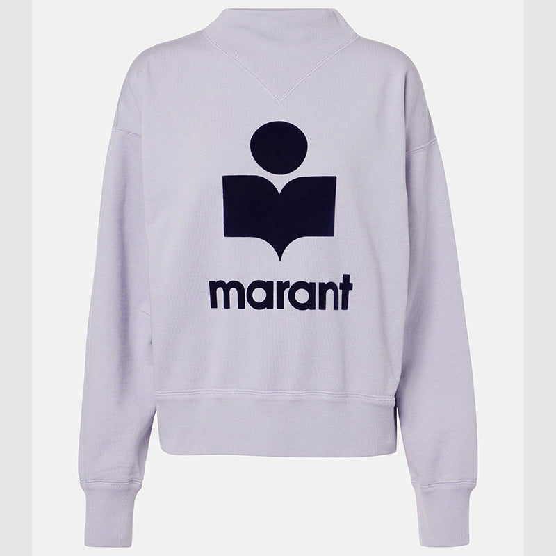 Women's Early Autumn North American Niche Classic Flocking Stand Collar Sweaters