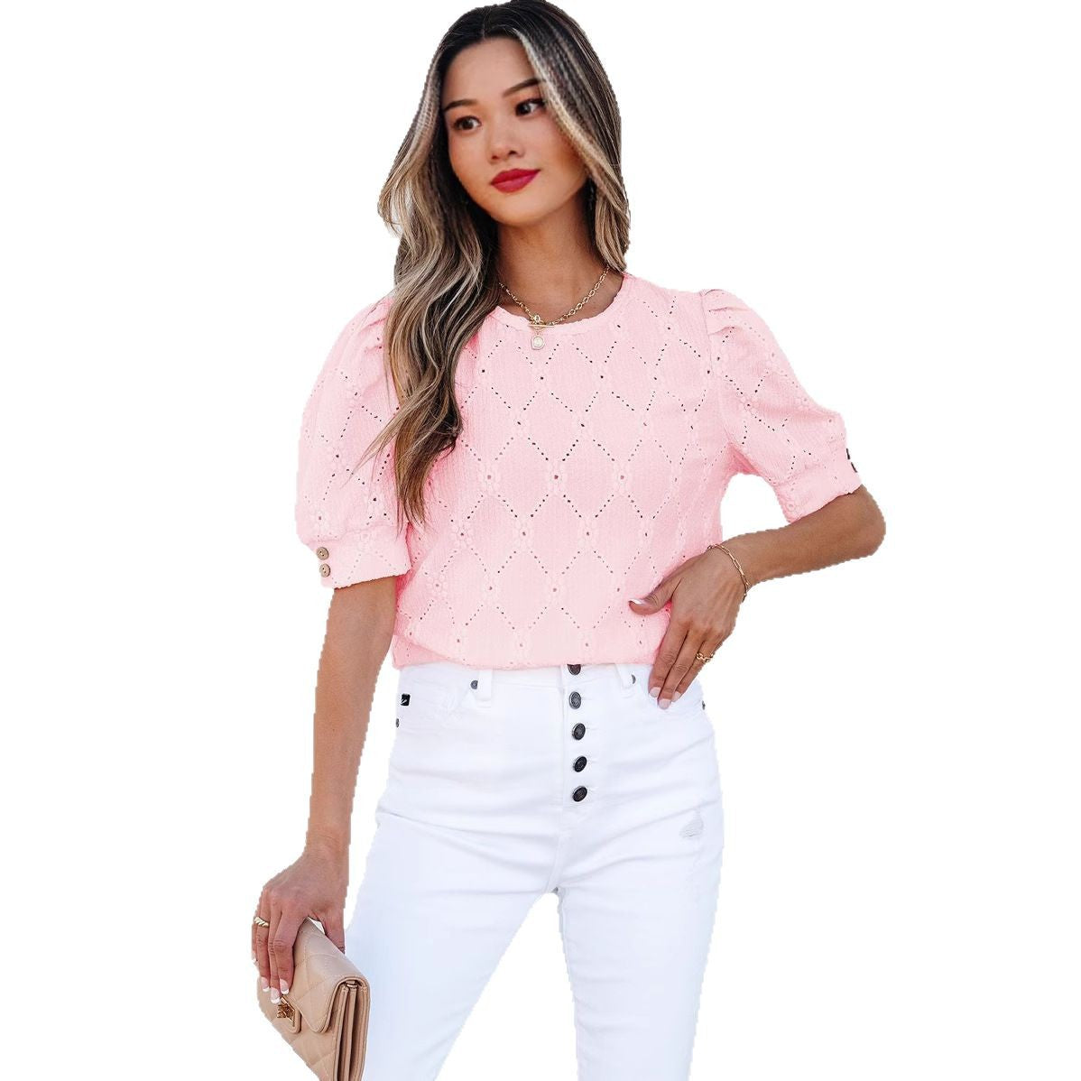 Women's T-shirt Casual Round Neck Half Sleeve Blouses