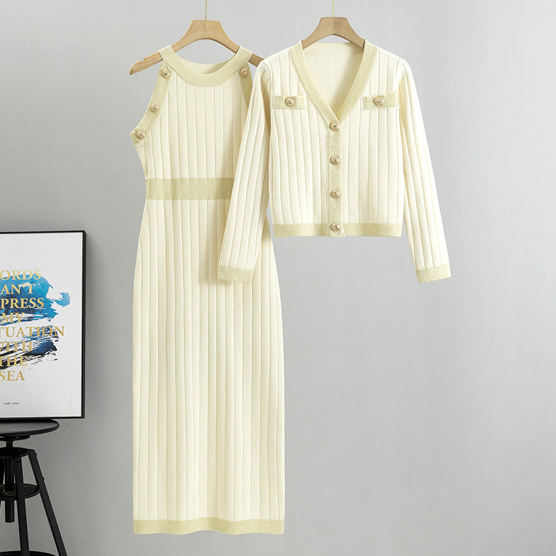 Women's French Style Temperament Dress Two-piece Set Fashion Casual Suit