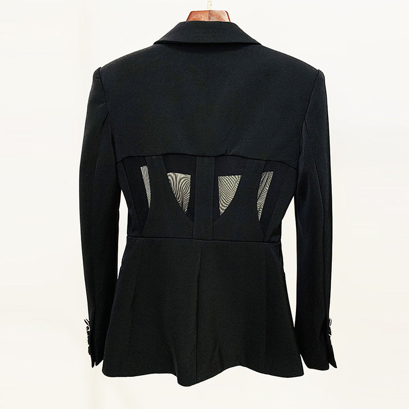Mesh Slim Fit Patchwork Personality Stitching Suits