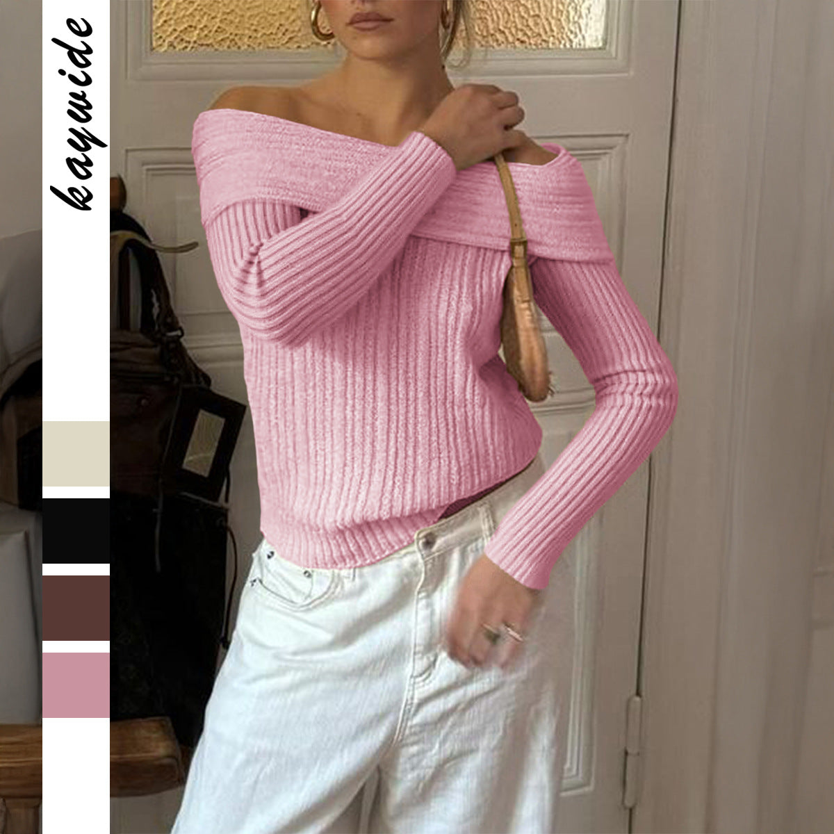 Women's Elegant Graceful Woolen Long Sleeve T-shirt Clothing