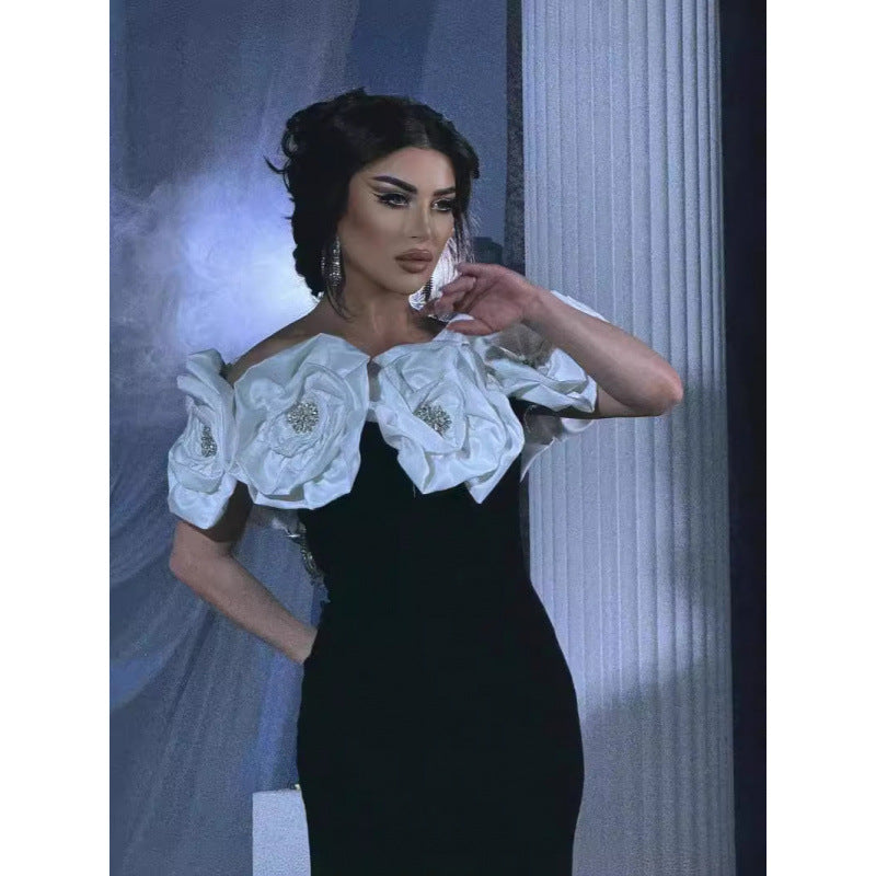 Women's Summer White Flower Bandage One-piece Dress Dresses