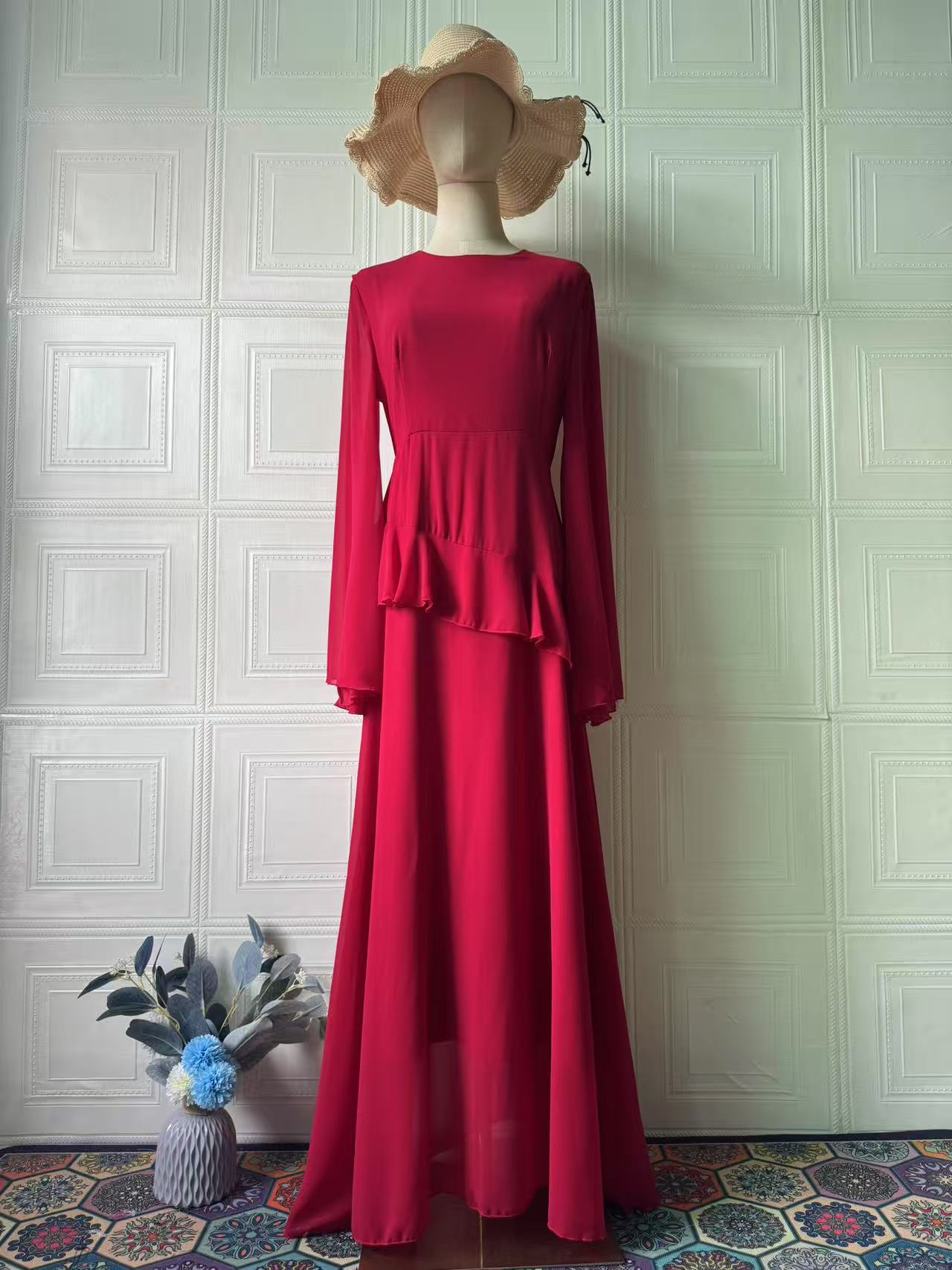 Women's Soft Elegant Graceful Long Sleeve Dress Dresses