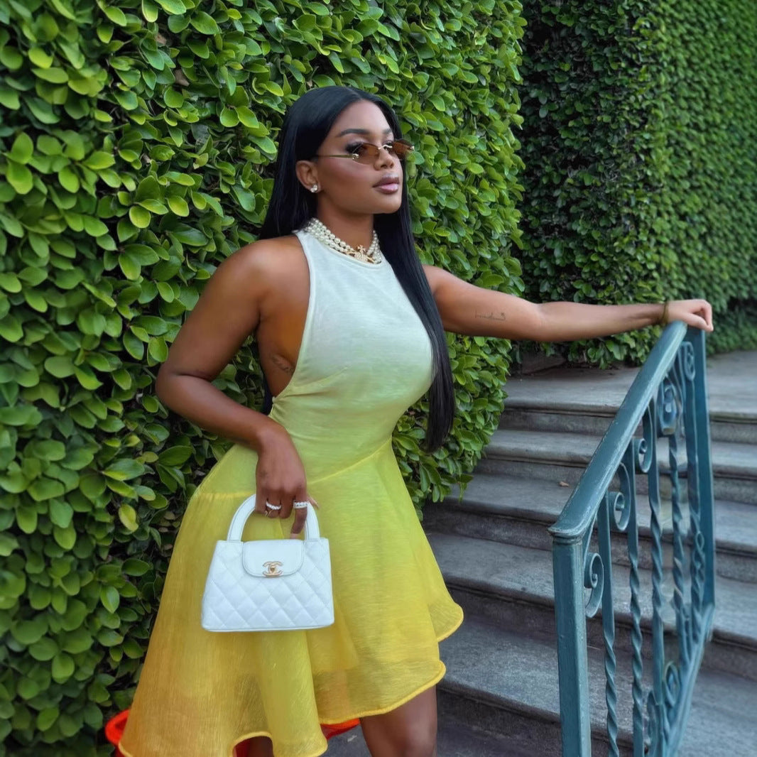 Women's Sexy Vacation Style Printed Camisole Dress Dresses