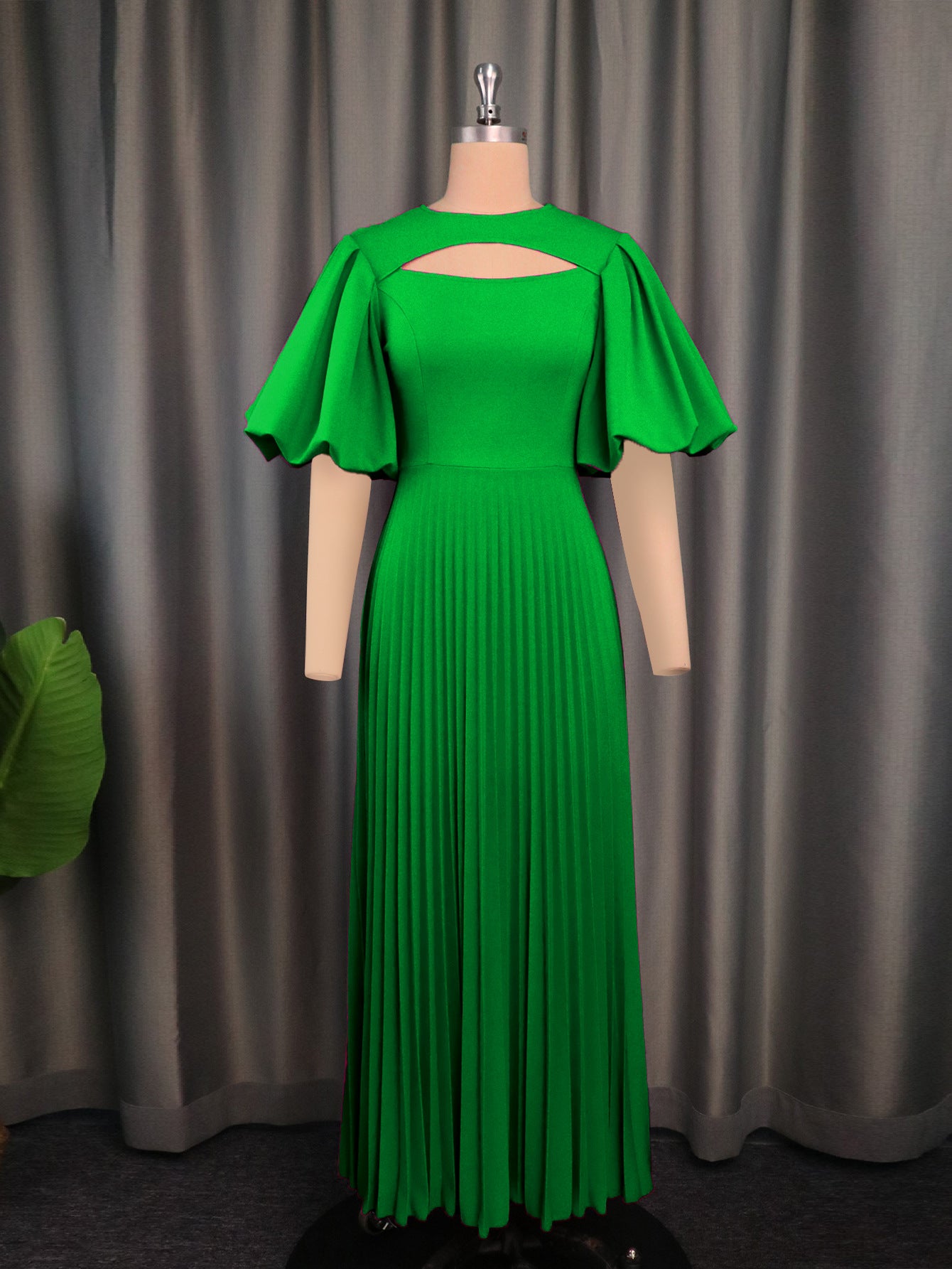 Lantern Sleeve Cinched Waist Pleated Comfortable Skirts