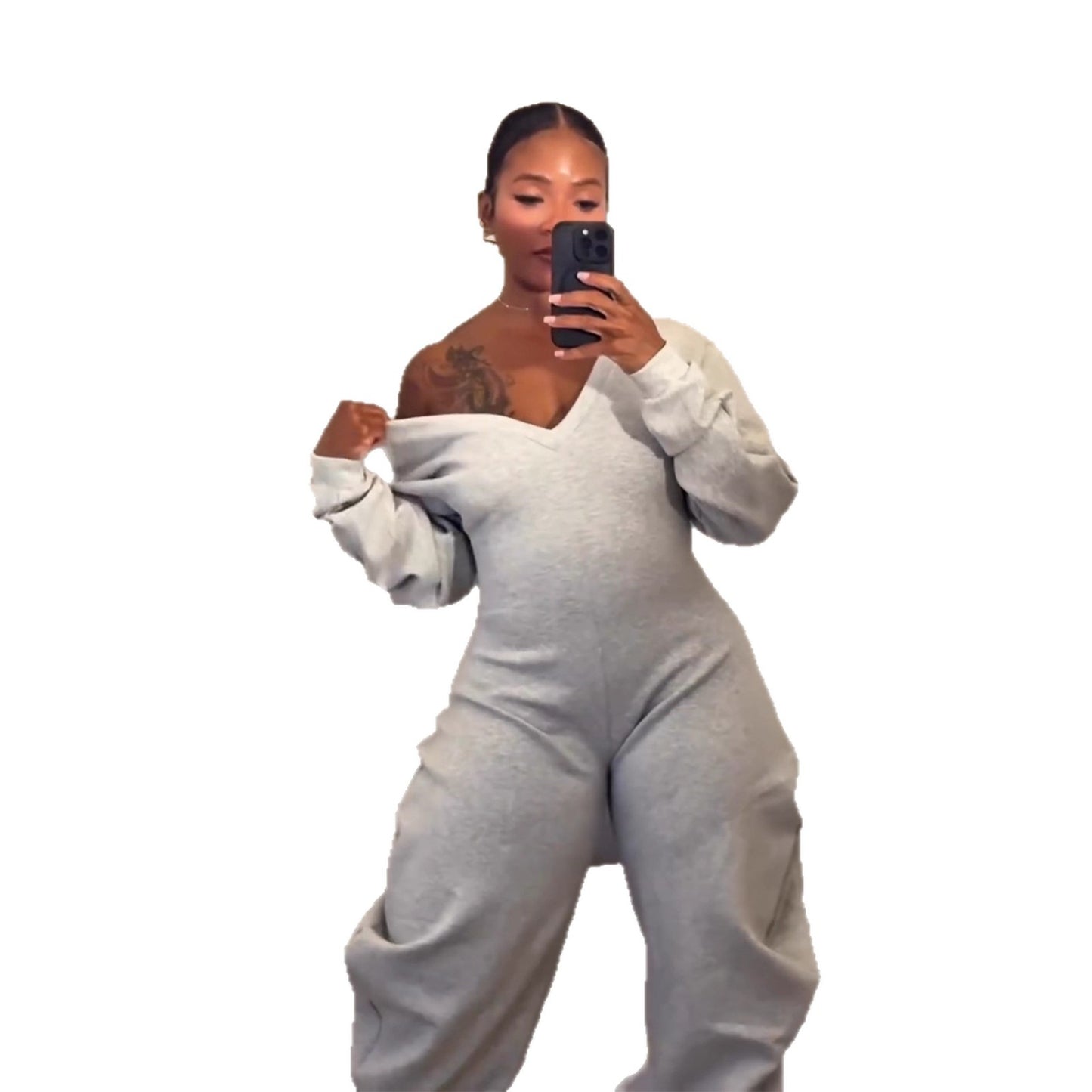 Women's Attractive Long Sleeve Sweatshirt Sexy Jumpsuits