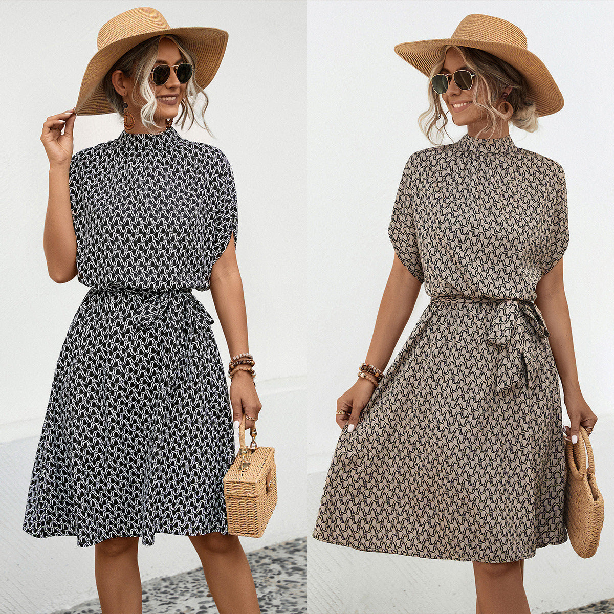Elegant Classy Beautiful Women's Printed Sleeve Dress