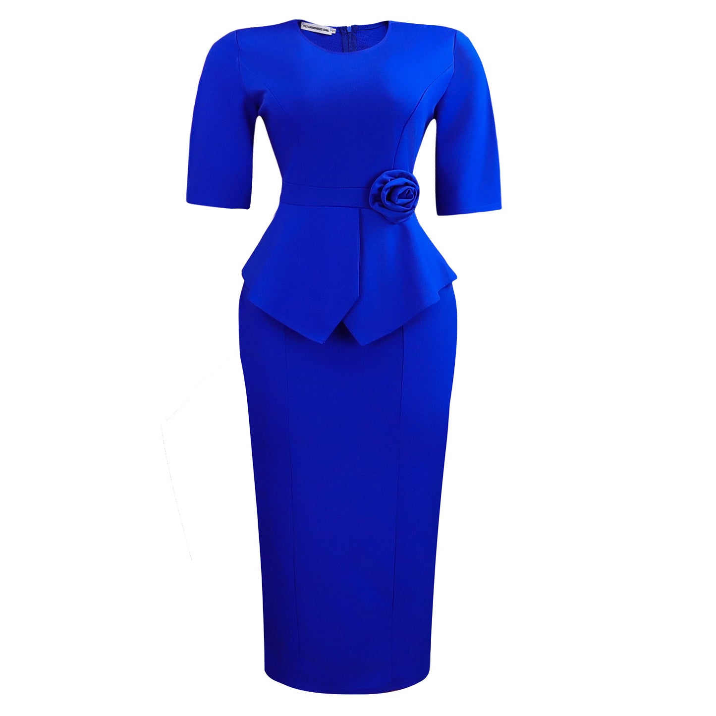 Women's Summer Fashionable Elegant Solid Color Sheath Ruffled Three-dimensional Dress