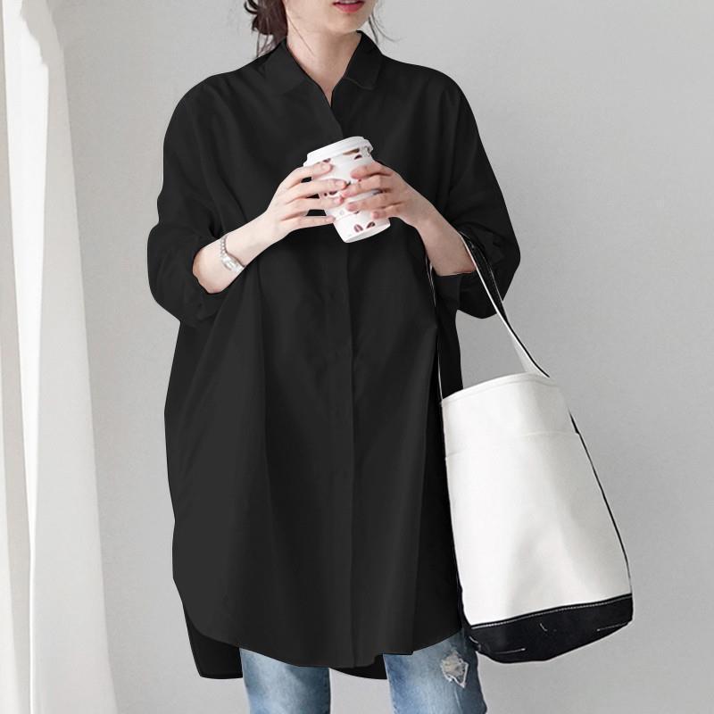 Women's Long-sleeved Loose Casual Irregular Shirt Blouses