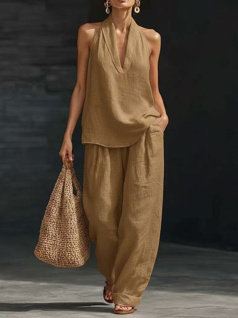 Versatile Fashion Charming Women's Halter Sleeveless Suits