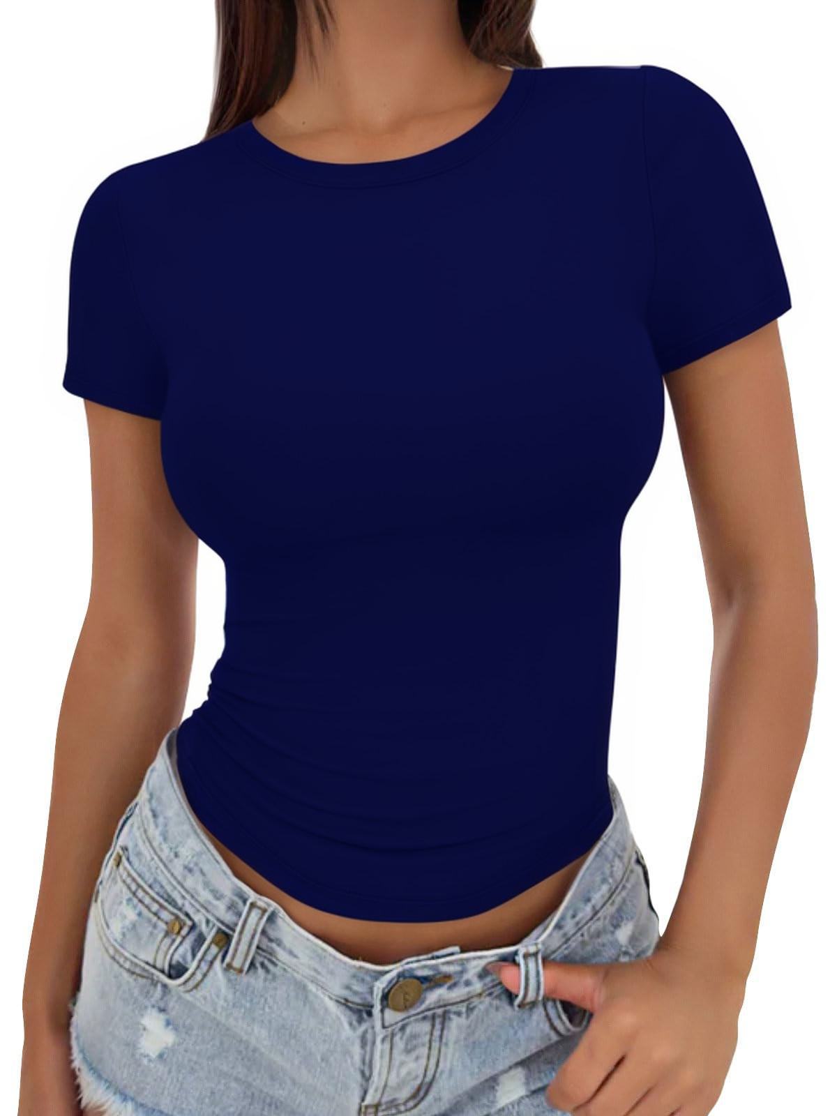 Women's Summer Basic T-shirt Slim Fit Skinny Blouses
